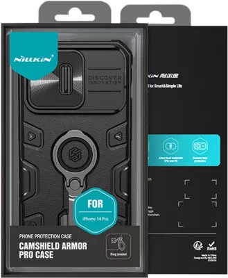 Mbështjellës Nillkin CamShield Armor Pro për iPhone 14 Pro, zi