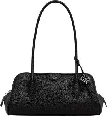 Çantë krahu Calvin Klein Emblem Trio Pebble LV04F3743G për femra, e zezë