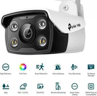Kamerë IP, TP-Link VIGI C340, 4MP, lente 2.8mm, e bardhë