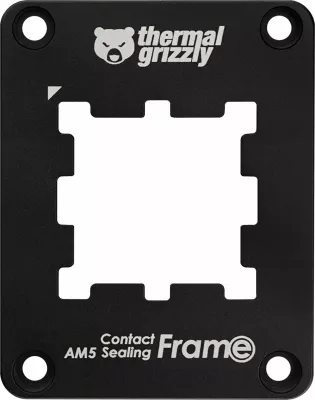 Kornizë kontakti dhe vulosjeje Thermal Grizzly AM5, alumin, me pad silikoni, e zezë, set