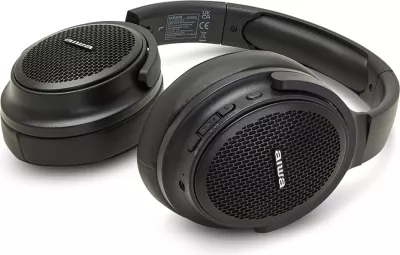 Kufje Bluetooth Aiwa HST-250BT, over-ear, HyperBass, microSD, AUX, 12h, të zeza, set me kuti & kabllo