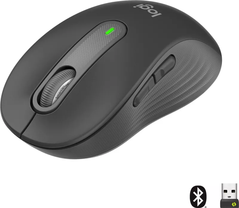 Maus Logitech Signature M650 Wireless, Djathtas, Optik, RF Wireless + Bluetooth, 4000 DPI, Grafit