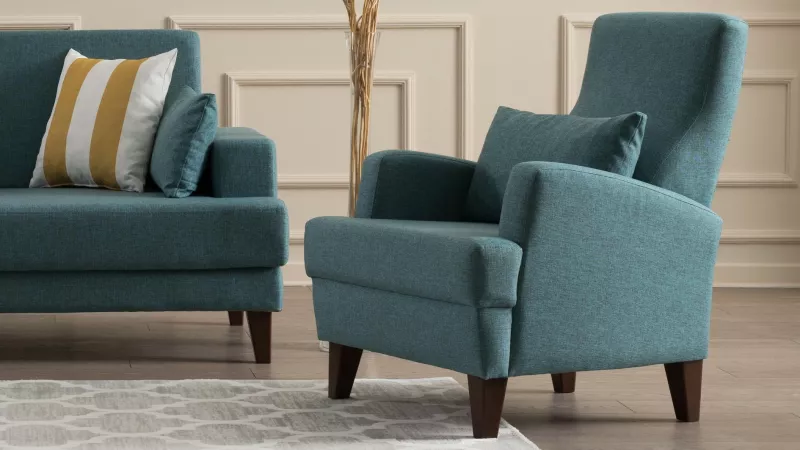 Karrige bergere, ngjyrë turquoise, Atelier del Sofa, Kana