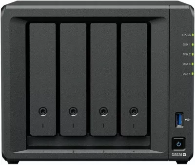 Server NAS Synology DiskStation DS925+, 4-bay, 4GB RAM, 2x2.5GbE LAN, 2x M.2 NVMe, pa disqe, i zi