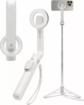 Selfie stick Spigen S571W me tripod, MagSafe, Bluetooth, bezhë