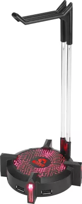 Mbajtëse për kufje Marvo HZ-04, RGB, hub 4x USB 3.0, e zezë