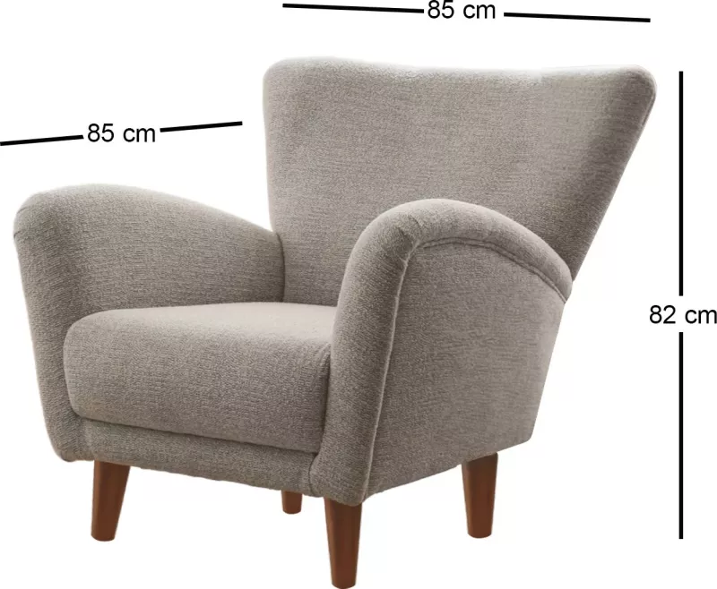 Karrige krahu Atelier del Sofa, teddy, ngjyrë gri
