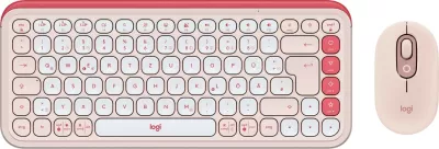 Tastierë wireless me maus Logitech POP ICON COMBO, QWERTZ, Bluetooth, rozë/bardhë
