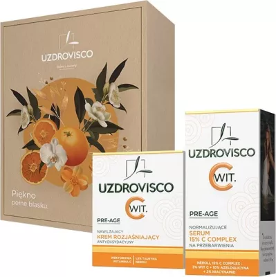 Krem fytyre dhe serum për hiperpigmentim UZDROVISCO Pre-Age për femra 50ml + 30ml