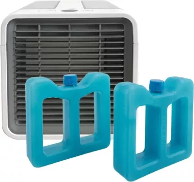 Freskues ajri mini portativ, Elit AC-24, 3-në-1, depozitë 400 ml, 3 shpejtësi, 5W USB, i bardhë
