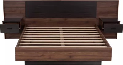 Krevat dopio me komodina anësore, CARYS FH744.11, melaminë, ngjyrë arre/wenge, për dyshek 160x200cm