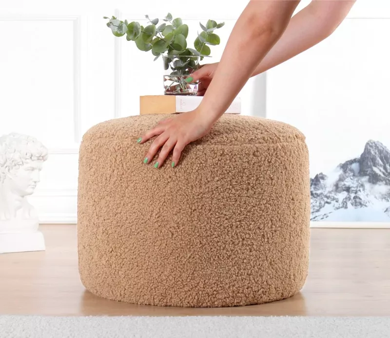 Puf Skylee, lëkurë artificiale, ngjyrë kafe, Atelier del Sofa