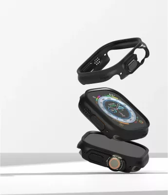 Mbështjellës Ringke Slim për Apple Watch Ultra 1/2 (49mm), 2 copë, Transparent dhe Mat Zi