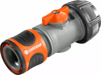 Lidhës zorre GARDENA me valvul kontrolli 19 mm, zi/gri/portokalli
