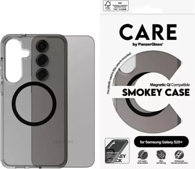 Mbështjellës PanzerGlass CARE Flagship Urban Combat, për Samsung Galaxy S25+, i tejdukshëm, i zi
