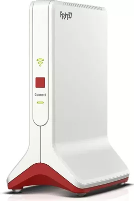 Router portabil AVM FRITZ!Repeater 6000, Wi-Fi 6, Tri-band, Ethernet LAN, Kuq, Bardhë