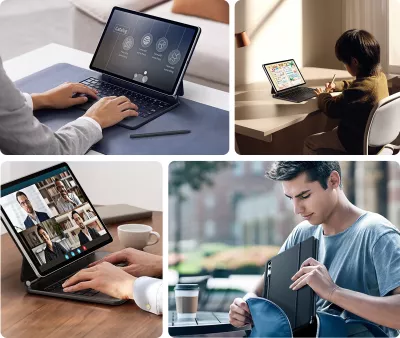 Mbështjellës me tastierë Bluetooth Dux Ducis MK Series për Samsung Galaxy Tab S9+, S8+, S7+, i zi