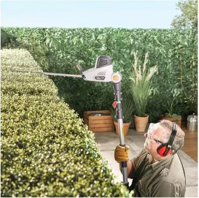 sharrë elektrike teleskopike 2-në-1 dhe gërshërë për gardh VONHAUS 2500263, 750W/460W, 8\" (20cm) Oregon, kabllo 10m, gri/zezë