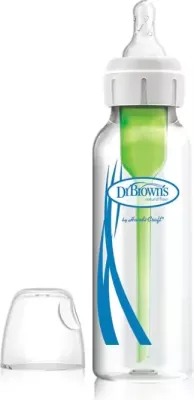 Shishe Qelqi për Foshnja Dr. Brown’s Anti-Colic, 250 ml, Thithkë Nivel 1, Pa BPA, 1 Copë