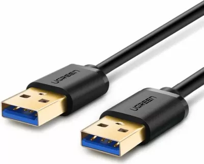 Kabllo USB 3.0 UGREEN 10369 USB-A mashkull në USB-A mashkull, 0.5 m, e zezë, 1 copë (Polybag)