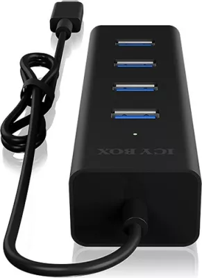 Hub USB ICY BOX IB-HUB1409-C3, USB 3.2 Gen 1, 5000 Mbit/s, i zi, alumin