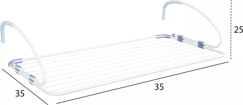 Varëse alumini për tharje FH12166, e bardhë, gjatësi totale varëse 10m, 107x3x55 cm