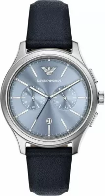 Orë dore meshkujsh Emporio Armani Dario AR11747, e kaltër me kuti