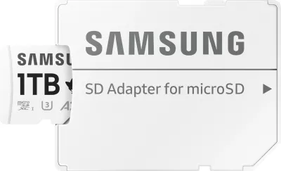 MicroSDXC Samsung 1TB PRO Plus Sonic, Class 10, UHS-I, A2, V30, bardhë