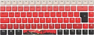 Tastierë mekanike SHARKOON SKILLER SGK50 S3 Design Bundle D3, mauspad i madh, kuqe/zezë