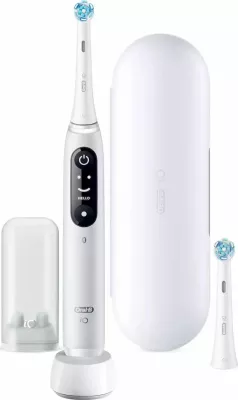 Furçë dhëmbësh elektrike magnetike Oral-B iO Series 6, 5 moda, 2 koka, me kuti udhëtimi, e bardhë