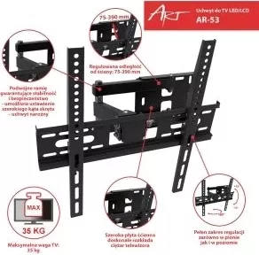 Mbajtëse për televizor ART AR-53, 22-55", e zezë 