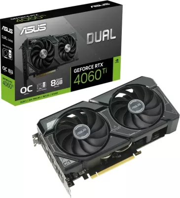 Kartelë grafike ASUS Dual RTX 4060 Ti 8 GB GDDR6 PCIe 4.0 e zezë