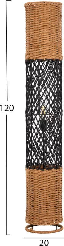 Llambë dyshemeje, FH4342, metal-letër, ngjyrë bezhë-rërë dhe e zezë, Φ20Χ120H cm