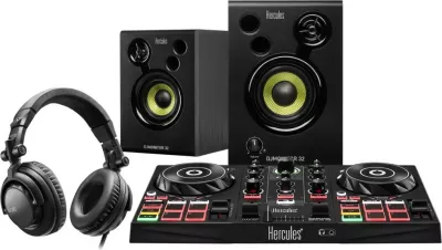 Set DJ Hercules DJ Learning Kit MK2, altoparlantë, kufje, i zi