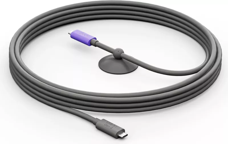 Kabllo USB Logitech 952-000195, 5 m, USB 3.2 Gen 2, Grafit, Vjollcë