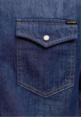 Këmishë për meshkuj Jack Jones JJESHERIDAN L/S NOOS, denim e errët [Madhësia: XS]