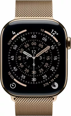 Smartwatch Apple Watch S11 Titan Gold Cellular 46mm, Milanaise Armband gold M/L