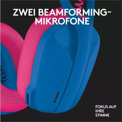 Kufje gaming wireless Logitech G G435 LIGHTSPEED, Bluetooth, 18 orë, Blue