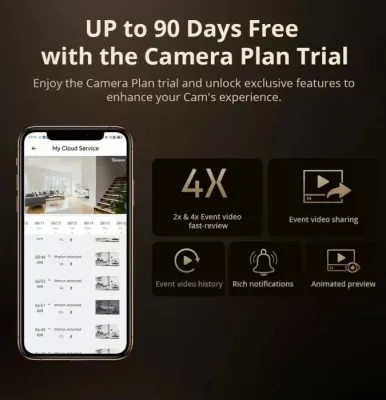 Kamerë sigurie e brendshme Wi-Fi SONOFF CAM-S2 1080P Full HD, zbulim personi AI, night vision, audio dy-drejtimëshe, TF deri 128GB, e bardhë