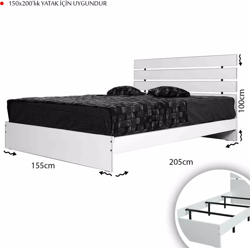 Krevat dopio, ngjyrë lisi, Hanah Home Fuga 150