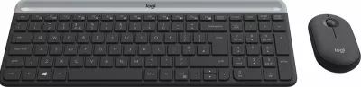 Set tastierë + maus wireless Logitech MK470 Slim, RF, USB receiver, 1000 DPI, Graphite
