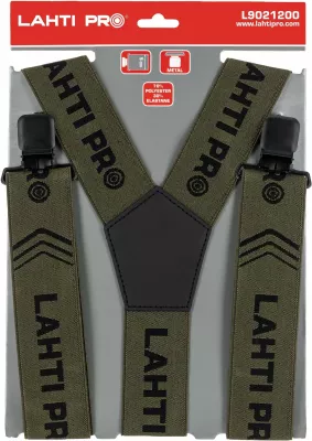 Bretela pune LAHTI PRO L9021200 5cm 116cm me 4 kapëse formë Y jeshile e errët