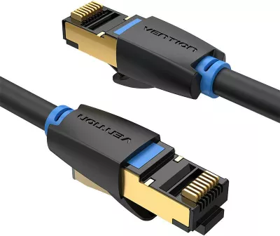 Kabllo rrjeti Vention IKABK CAT8, 8m, 40Gbps, e zezë
