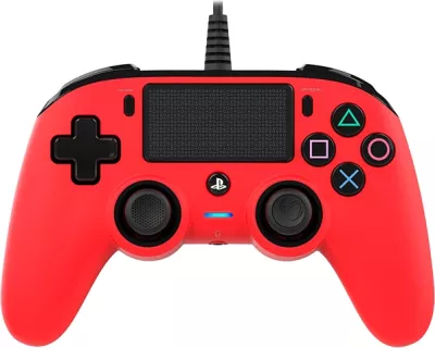 Kontroller lojërash me kabllo Nacon për PS4, 3 m, me dridhje dhe jack 3.5 mm, e kuqe