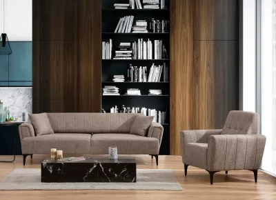Divan-krevat treshe Atelier del Sofa, Hamlet, ngjyrë kafe e çelët