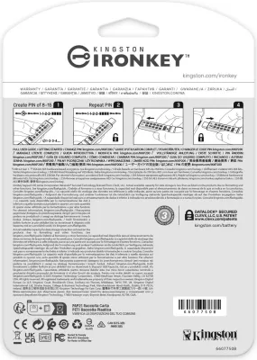 USB stick Kingston IronKey Keypad 200C 64GB, USB-C, blu