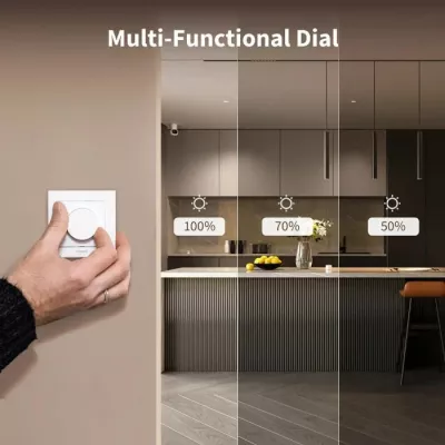 Ndërprerës dimer smart Aqara Dimmer Switch H2 KD-R01D-W, Matter/Thread+Zigbee, monitorim energjie, i bardhë, 1 copë