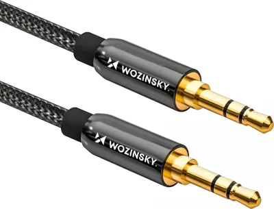 Kabllo audio AUX Wozinsky WACMJB-1M, 1.5m, mini jack 3.5mm, e zezë