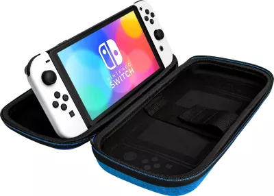 Kasë udhëtimi për Nintendo Switch PDP Deluxe Travel Case The Legend of Zelda, me stand të integrum, për Switch/Lite/OLED, Hyrule Blue