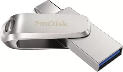 USB SanDisk Ultra Dual Drive Luxe, 64GB, argjend